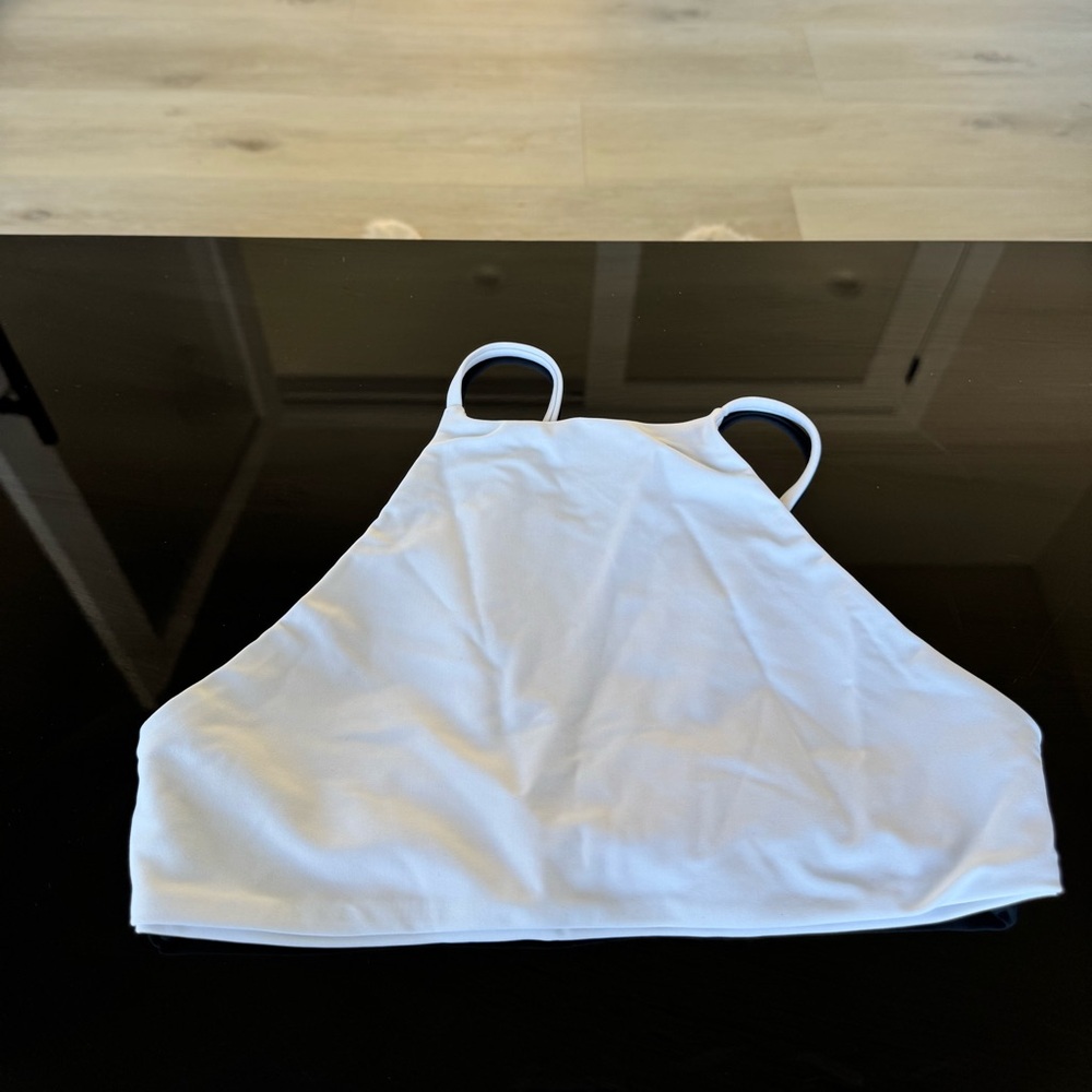 Jade Swim Halter Bikini Top White size Medium